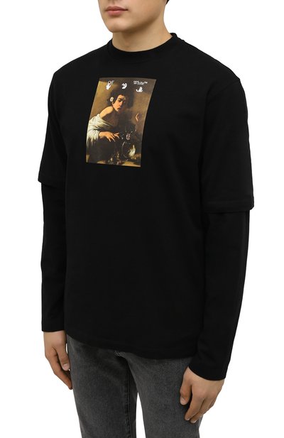 Хлопковый лонгслив OFF-WHITE, арт. 0MAB066F21JER007, фото 3