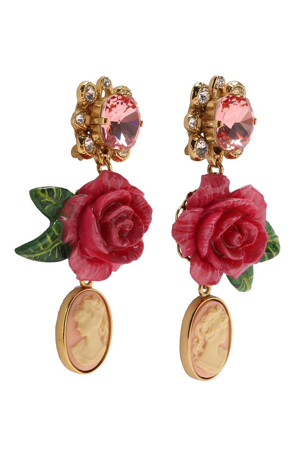 Серьги-клипсы с подвесками и отделкой кристаллами swarovski DOLCE & GABBANA, арт. WEK6R2/W1111, фото 3