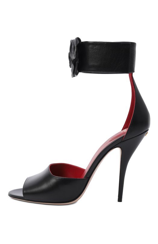 Кожаные босоножки Drip Rose 105 Valentino 8W2S0MY5/RDW Чёрный  8W2S0MY5/RDW Фото 4