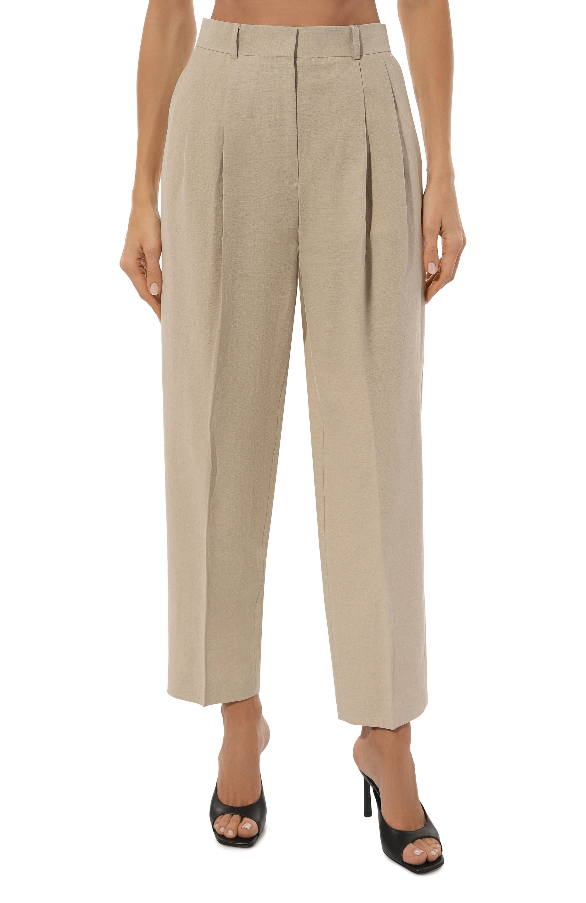 Брюки изо льна и хлопка TOTEME, арт. 243-WRB847-FB0196, фото 3