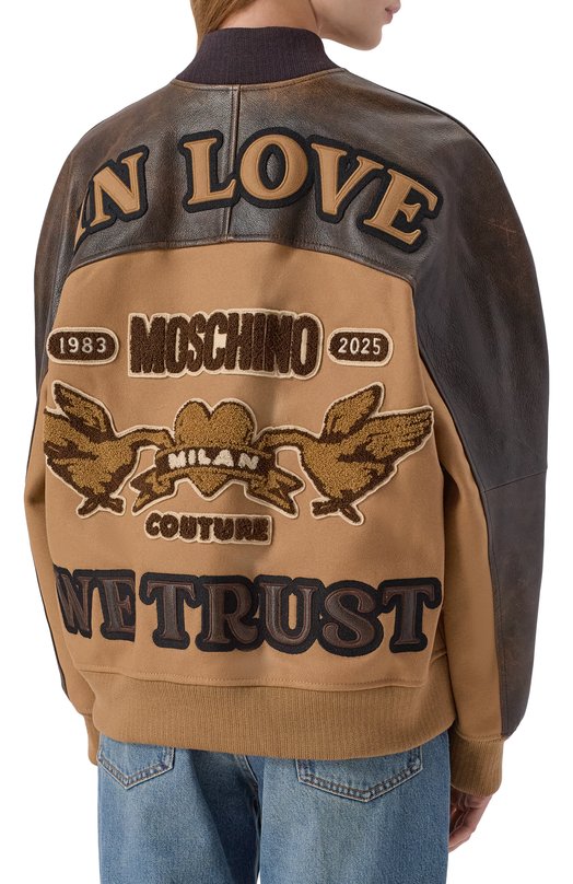 Бомбер из шерсти и кашемира Moschino A0611/5413 Коричневый  A0611/5413 Фото 4