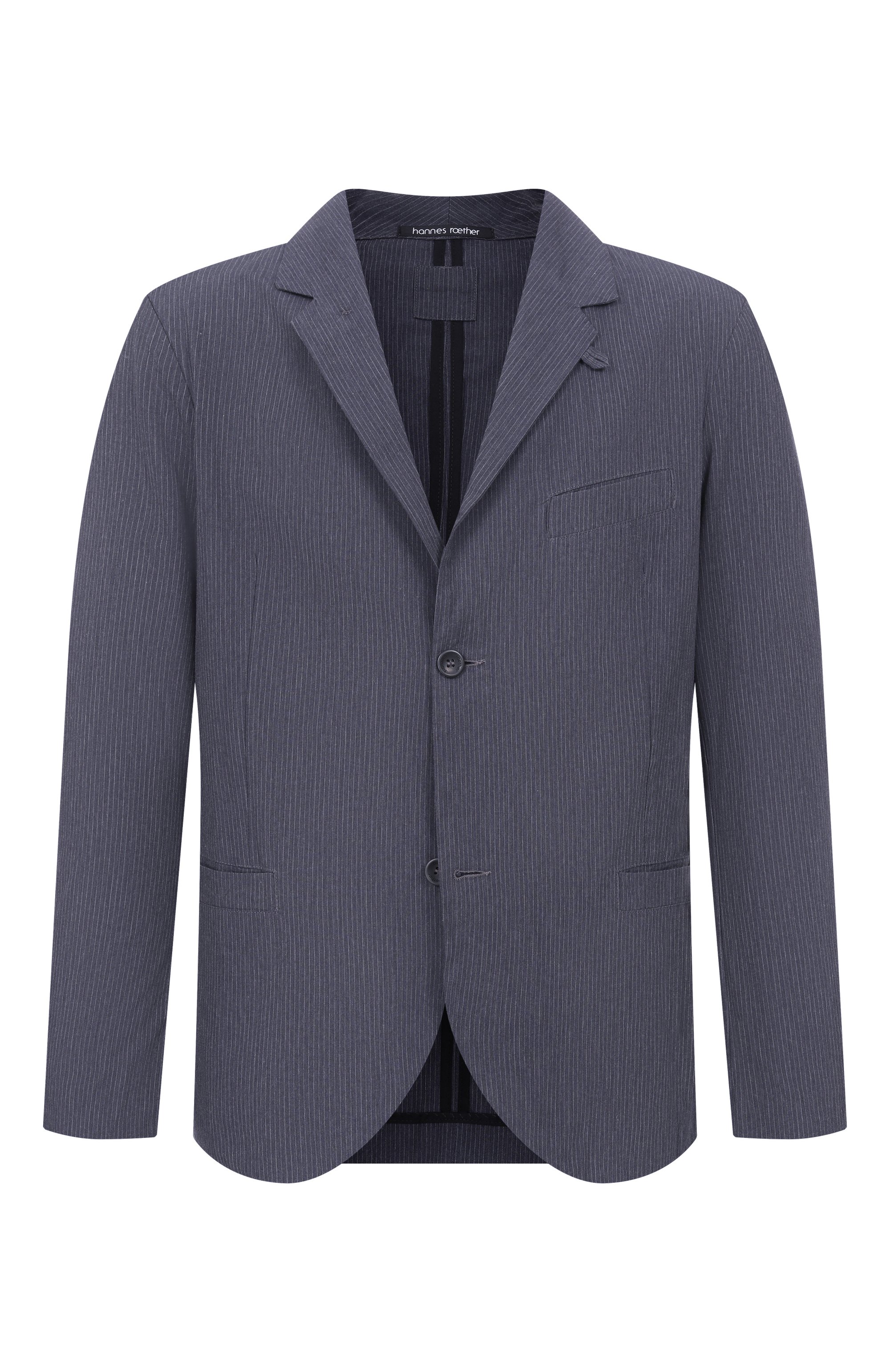 Хлопковый пиджак HANNES ROETHER темно-синего цвета по цене 57250 руб., арт. ZUN22DER.5136, фото 1 Хлопковый пиджак HANNES ROETHER, арт. ZUN22DER.5136, фото 1