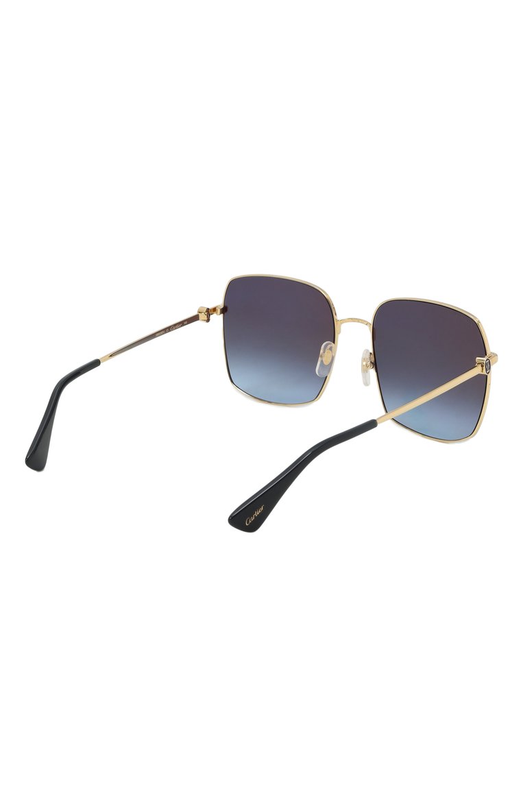 Женские солнцезащитные очки CARTIER синего цвета, арт. CT0401S 005 | Фото 4 (Нос: Не проставлено; Региональные ограничения белый список (Axapta Mercury): Не проставлено; Тип очков: С/з; Материал: Металл; Очки форма: Безоправные, Квадратные; Оптика Гендер: оптика-женское)