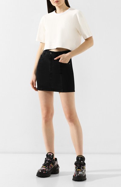 Кожаный топ SPRWMN, арт. TEE-010-L/CR0PPED TEE W BACK L0G0, фото 2