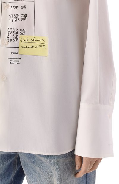Хлопковая рубашка MM6 белого цвета по цене 99050 руб., арт. S52DL0237/M35480, фото 5 Хлопковая рубашка MM6, арт. S52DL0237/M35480, фото 5
