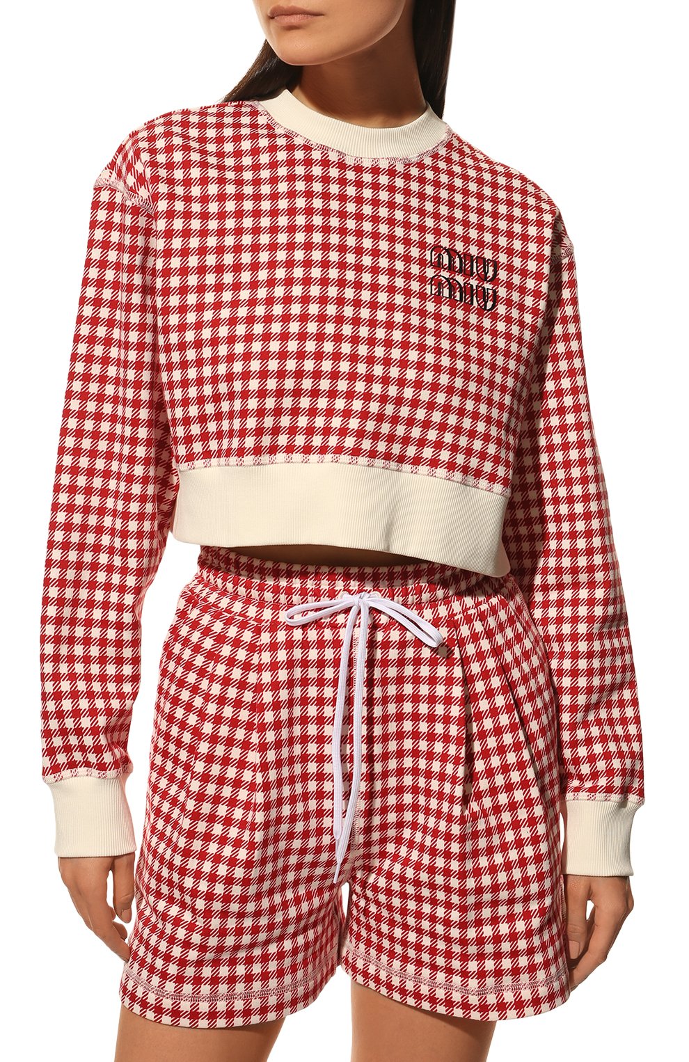 Хлопковый свитшот MIU MIU, арт. MJL820-10OP-F0976, фото 3