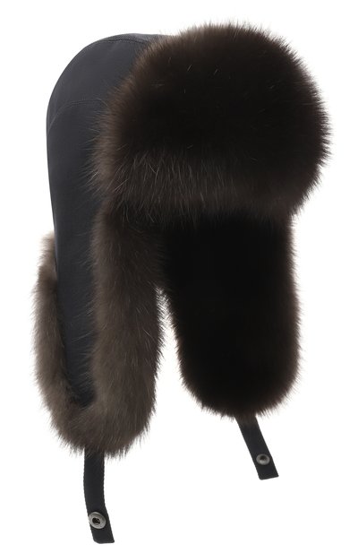 Мужская шерстяная шапка-ушанка modern с отделкой из соболя BLACK SABLE, арт. BS-MHMW-EB