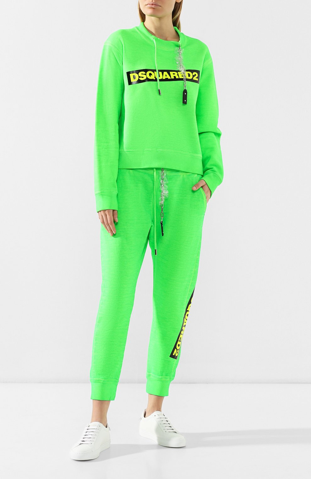 Хлопковый пуловер DSQUARED2 зеленого цвета по цене 54600 руб., арт. S75GU0180/S25030, фото 2 Хлопковый пуловер DSQUARED2, арт. S75GU0180/S25030, фото 2