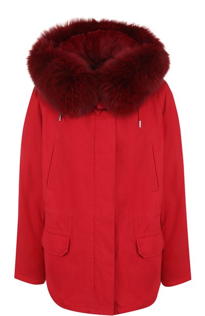 Укороченная парка с капюшоном и подстежкой из меха кролика YS ARMY PARIS, арт. 7WFM01172F03X, фото 1