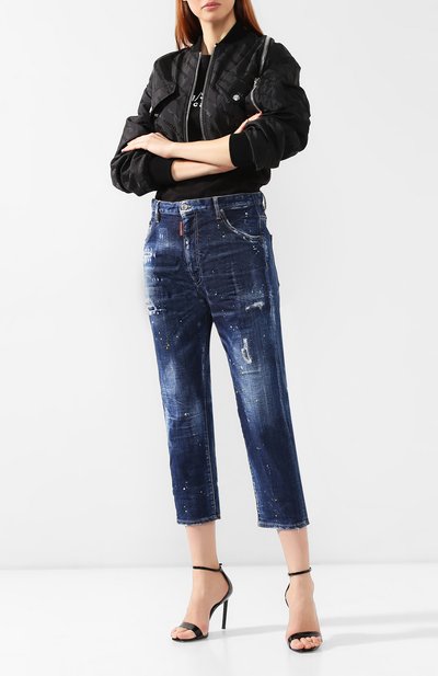 Укороченные джинсы DSQUARED2 синего цвета по цене 38500 руб., арт. S72LB0181/S30342, фото 2 Укороченные джинсы DSQUARED2, арт. S72LB0181/S30342, фото 2