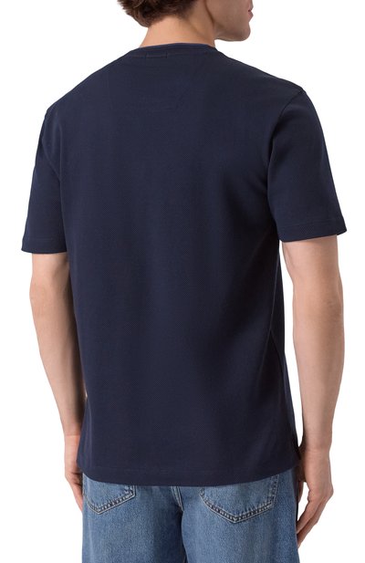 Хлопковая футболка BOSS темно-синего цвета по цене 13450 руб., арт. 50524998, фото 4 Хлопковая футболка BOSS, арт. 50524998, фото 4