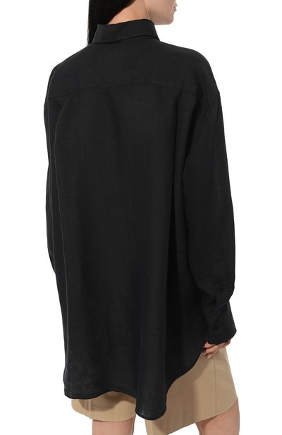 Льняная рубашка LA NEIGE черного цвета по цене 23100 руб., арт. #CAS-25-LS, фото 4 Льняная рубашка LA NEIGE, арт. #CAS-25-LS, фото 4