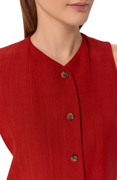 Жилет из вискозы и шерсти LOULOU DE SAISON красного цвета по цене 39850 руб., арт. PAC0, фото 5 Жилет из вискозы и шерсти LOULOU DE SAISON, арт. PAC0, фото 5