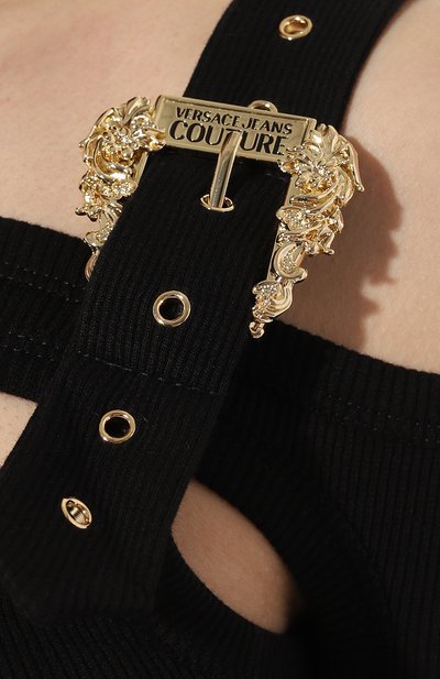 Хлопковый топ VERSACE JEANS COUTURE черного цвета по цене 29950 руб., арт. 74HAH607/J0004, фото 5 Хлопковый топ VERSACE JEANS COUTURE, арт. 74HAH607/J0004, фото 5