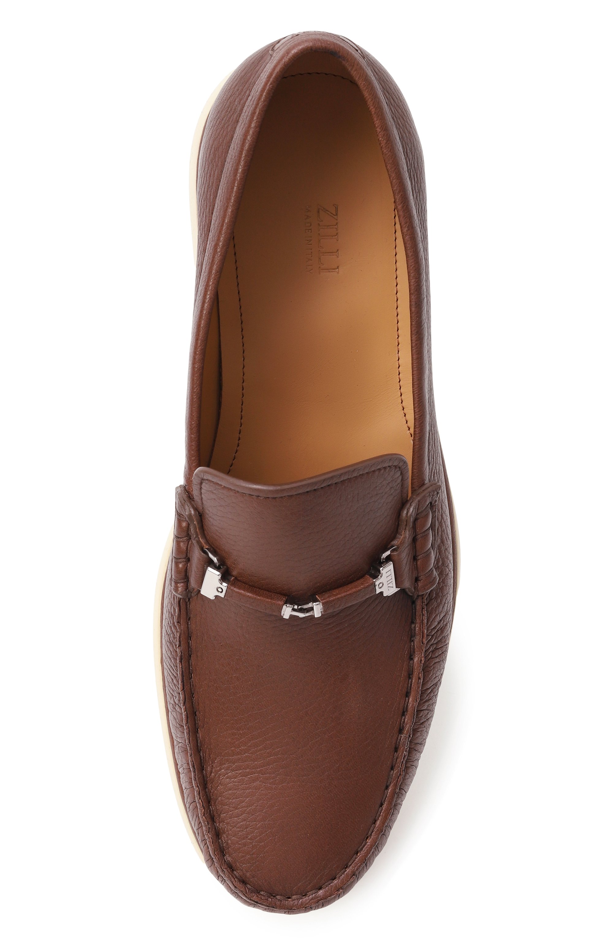 Кожаные лоферы ZILLI коричневого цвета по цене 148500 руб., арт. H0190BM1961VZTP03, фото 6 Кожаные лоферы ZILLI, арт. H0190BM1961VZTP03, фото 6