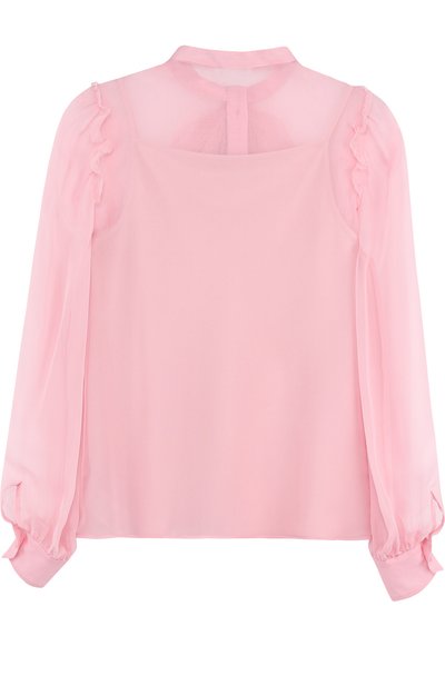 Шелковая блуза с воротником аскот DOLCE & GABBANA светло-розового цвета по цене 21050 руб., арт. L53S65/FU1HW/8-14, фото 2 Шелковая блуза с воротником аскот DOLCE & GABBANA, арт. L53S65/FU1HW/8-14, фото 2