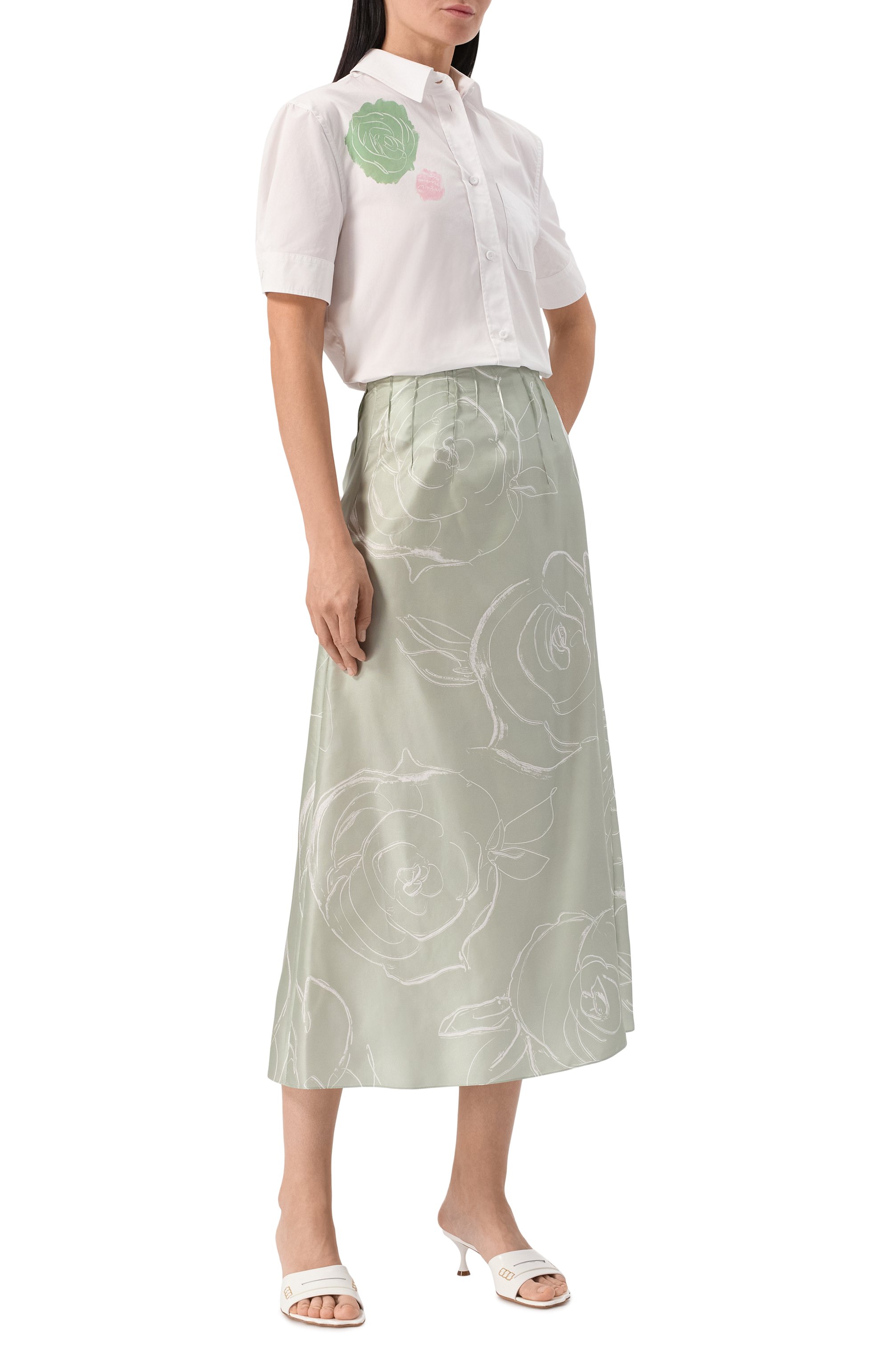 Атласная юбка MARNI, арт. G0MA0729A0/UTSG31, фото 2