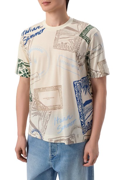 Футболка из лиоцелла и хлопка EMPORIO ARMANI, арт. EM005274/AF24857, фото 3