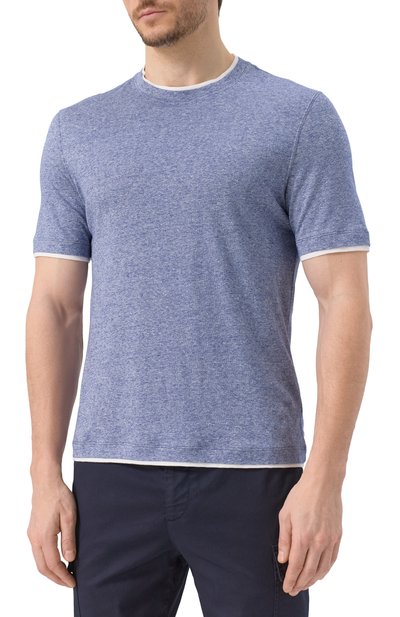 Футболка изо льна и хлопка BRUNELLO CUCINELLI, арт. MW8357427, фото 3