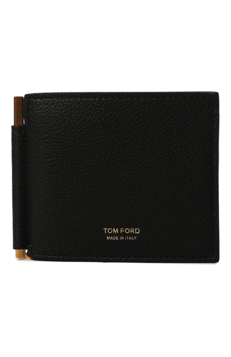 Мужской кожаный зажим для купюр TOM FORD черного цвета, арт. Y0231T/LCL158 | Фото 1 (Материал сплава: Проставлено; Материал: Натуральная кожа; Нос: Не проставлено)