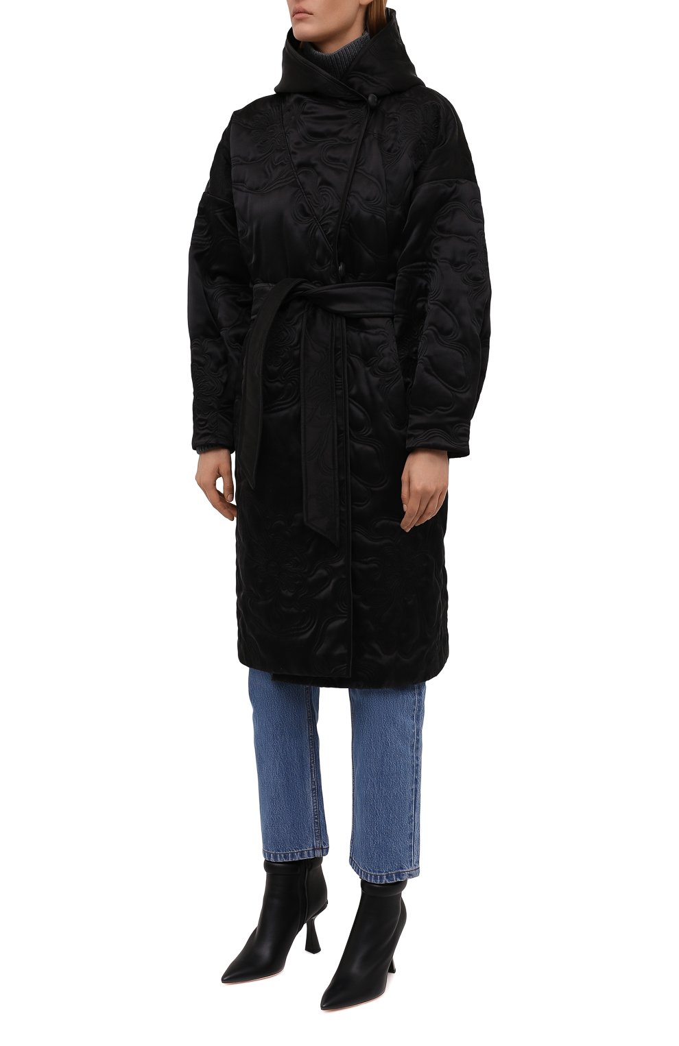 Утепленное пальто GIORGIO ARMANI черного цвета по цене 779500 руб., арт. 1WH0L075/T030N, фото 3 Утепленное пальто GIORGIO ARMANI, арт. 1WH0L075/T030N, фото 3