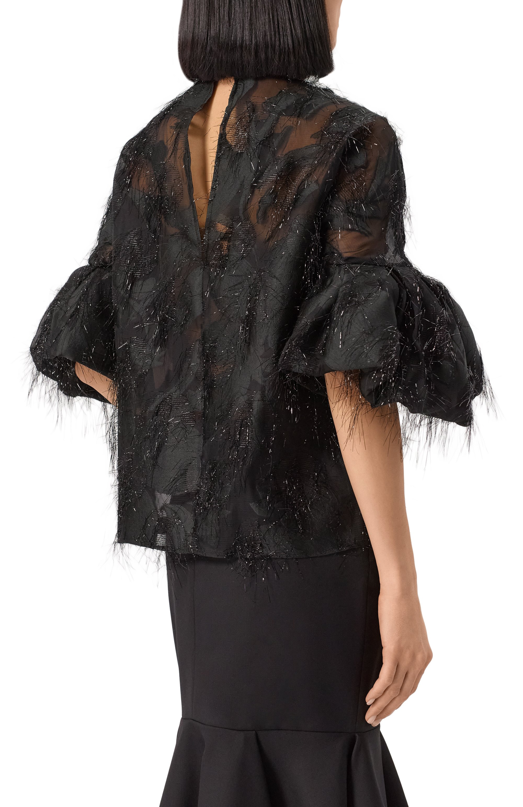 Блузка NINA RICCI черного цвета по цене 164000 руб., арт. 25PCT0016/PL0476, фото 4 Блузка NINA RICCI, арт. 25PCT0016/PL0476, фото 4