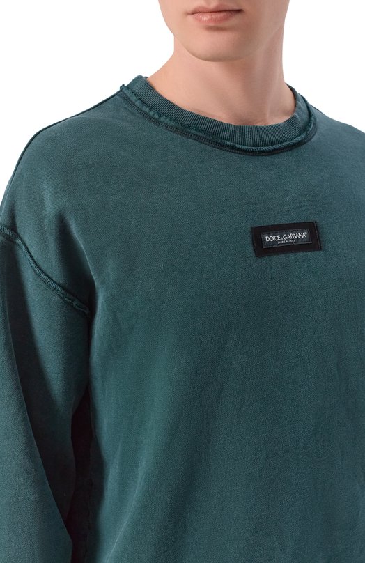 Хлопковый свитшот Dolce & Gabbana G9CAKT/G7P1R Зелёный  G9CAKT/G7P1R Фото 5