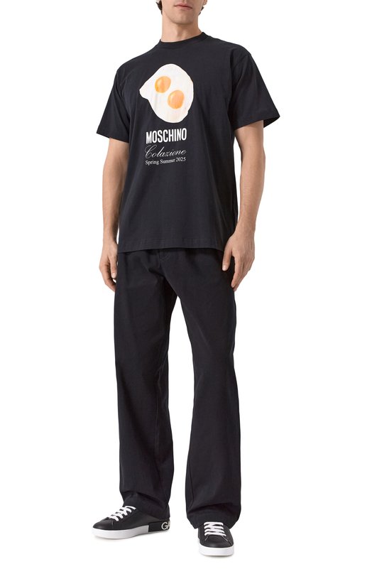 Хлопковая футболка Moschino A0715/0241 Чёрный  A0715/0241 Фото 2