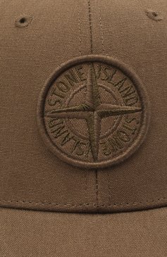 Мужская хло�пковая бейсболка STONE ISLAND хаки цвета, арт. 741599661 | Фото 3 (Материал: Хлопок, Текстиль; Нос: Не проставлено)