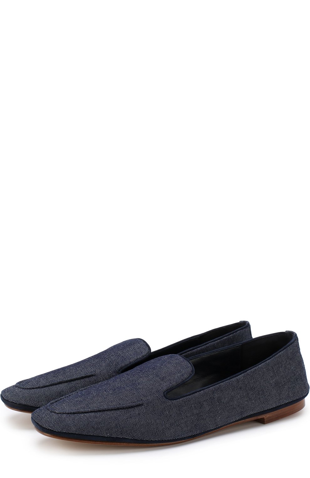 Лоферы venetian walk из денима LORO PIANA темно-синего цвета по цене 62250 руб., арт. FAI1547, фото 1 Лоферы venetian walk из денима LORO PIANA, арт. FAI1547, фото 1