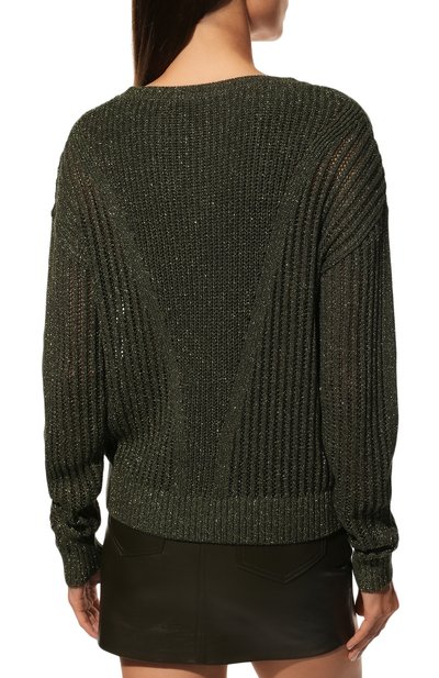 Свитер из вискозы PATRIZIA PEPE темно-зеленого цвета по цене 21190 руб., арт. 8K0074_K041, фото 4 Свитер из вискозы PATRIZIA PEPE, арт. 8K0074_K041, фото 4