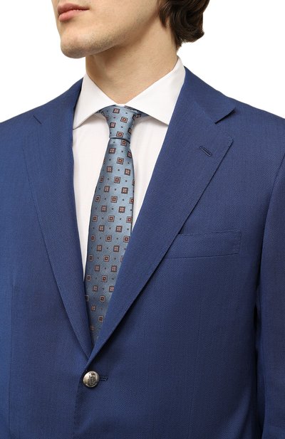 Шелковый галстук CANALI синего цвета по цене 17600 руб., арт. 18/HJ03654, фото 2 Шелковый галстук CANALI, арт. 18/HJ03654, фото 2