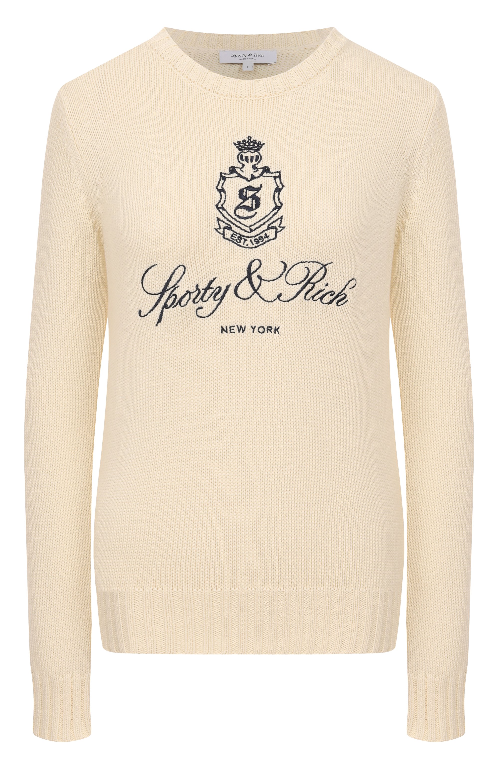 Хлопковый пуловер SPORTY AND RICH, арт. WS065606205WH37, фото 1