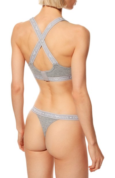 Комплект из двух трусов-стрингов EMPORIO ARMANI серого цвета по цене 3710 руб., арт. 164522/2F227, фото 3 Комплект из двух трусов-стрингов EMPORIO ARMANI, арт. 164522/2F227, фото 3