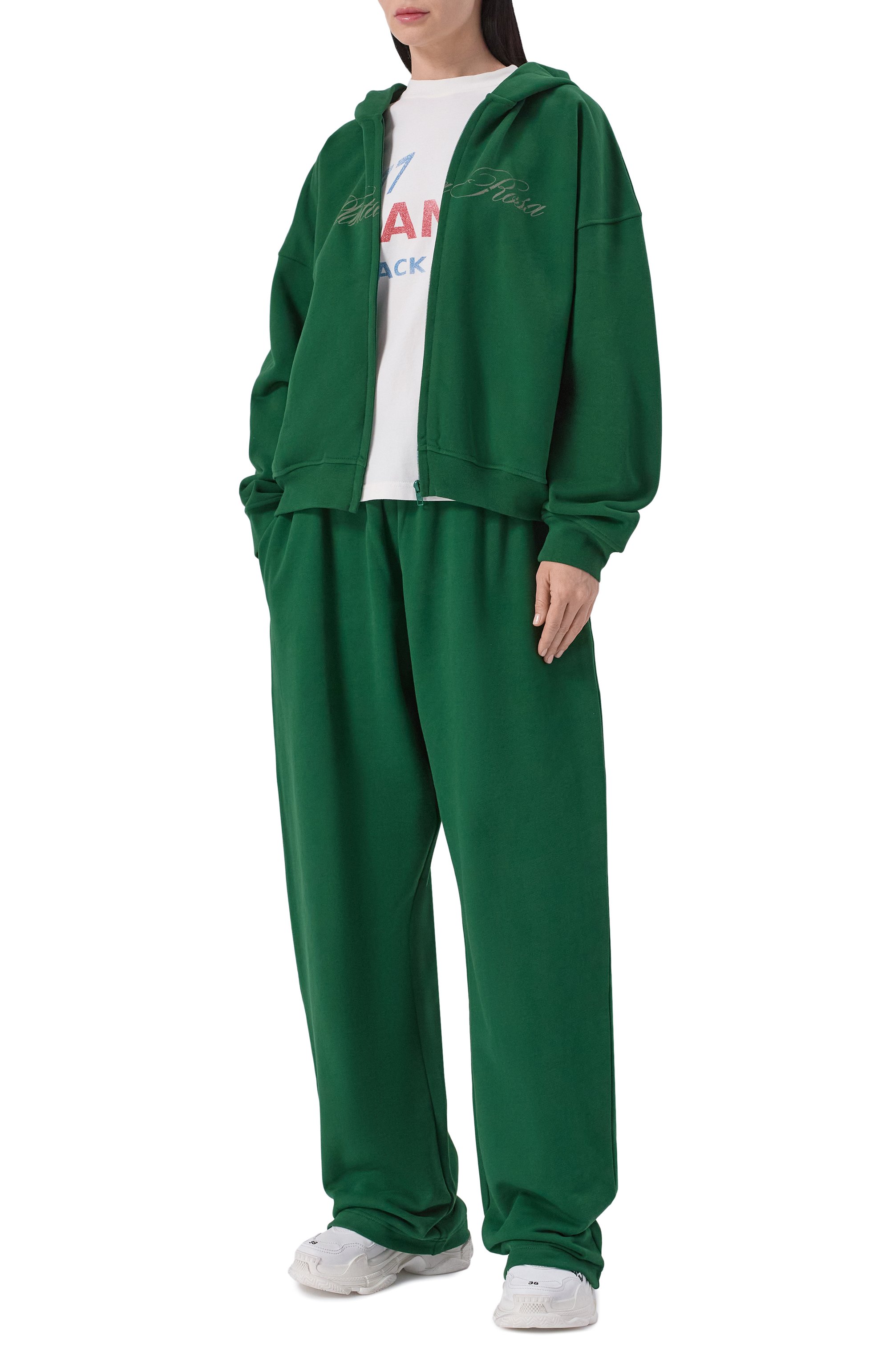 Хлопковые брюки PLANTA ROSA зеленого цвета по цене 18600 руб., арт. PR/PK/NP/400VELVET, фото 3 Хлопковые брюки PLANTA ROSA, арт. PR/PK/NP/400VELVET, фото 3