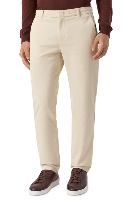 Хлопковые брюки Bogner 18001223 Кремовый  18001223 Фото 3