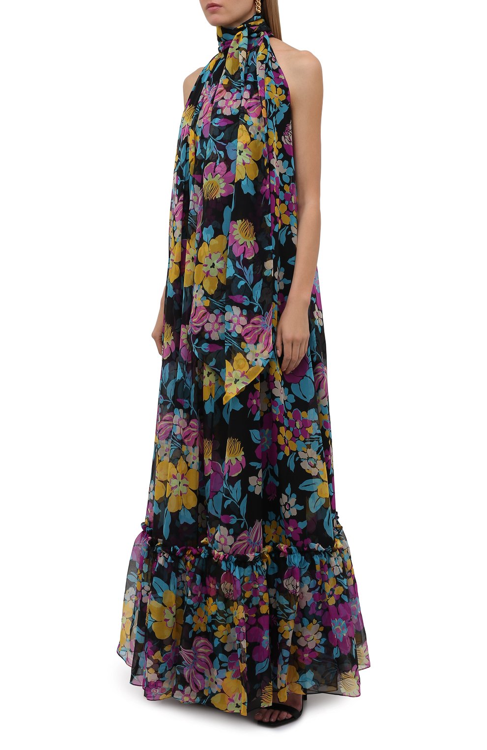 Шелковое платье SAINT LAURENT, арт. 661876/Y6C39, фото 3