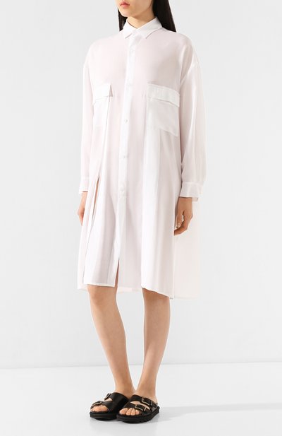 Платье YOHJI YAMAMOTO белого цвета по цене 83600 руб., арт. NN-B52-201, фото 3 Платье YOHJI YAMAMOTO, арт. NN-B52-201, фото 3