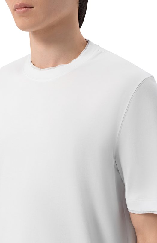 Хлопковая футболка Brunello Cucinelli M0B137427 Белый  M0B137427 Фото 5