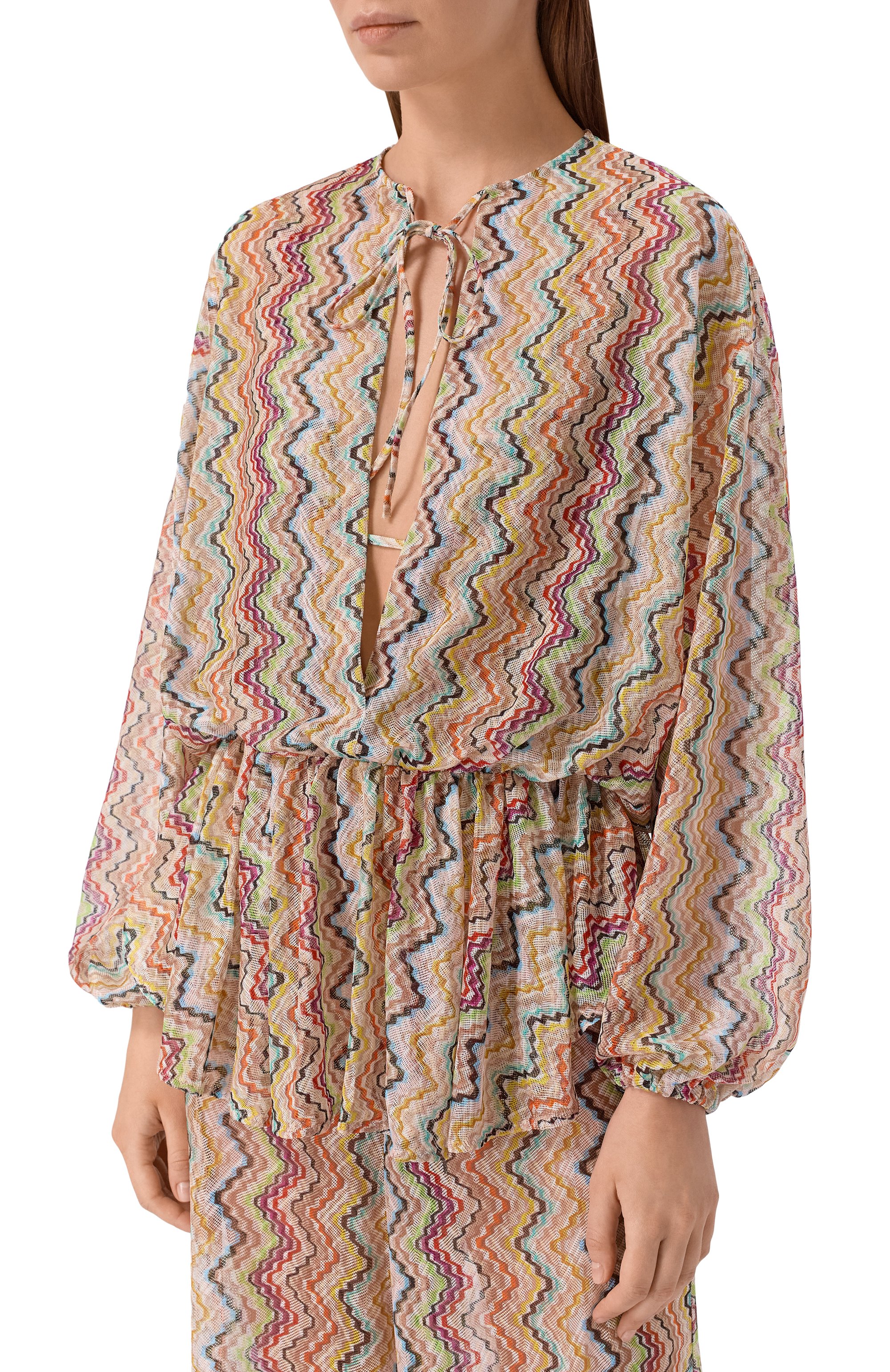 Блузка MISSONI разноцветного цвета по цене 141500 руб., арт. MS26SQ21/BR015G, фото 3 Блузка MISSONI, арт. MS26SQ21/BR015G, фото 3