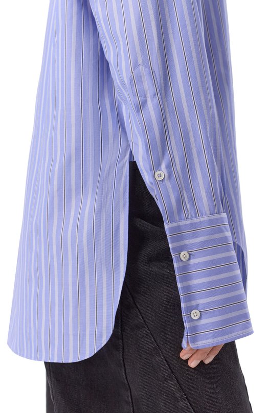 Хлопковая рубашка Maison Margiela S29DT0006/M35625 Голубой  S29DT0006/M35625 Фото 5