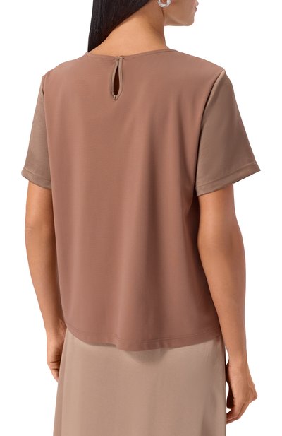 Атласный топ WEEKEND MAX MARA коричневого цвета по цене 13750 руб., арт. GILBERT, фото 4 Атласный топ WEEKEND MAX MARA, арт. GILBERT, фото 4