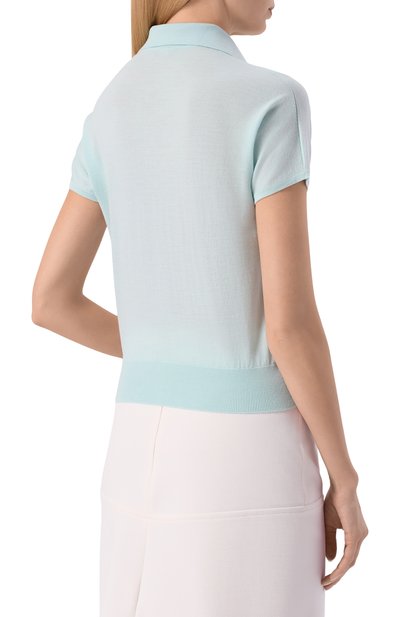 Шерстяное поло KITON голубого цвета по цене 132000 руб., арт. D577171, фото 4 Шерстяное поло KITON, арт. D577171, фото 4