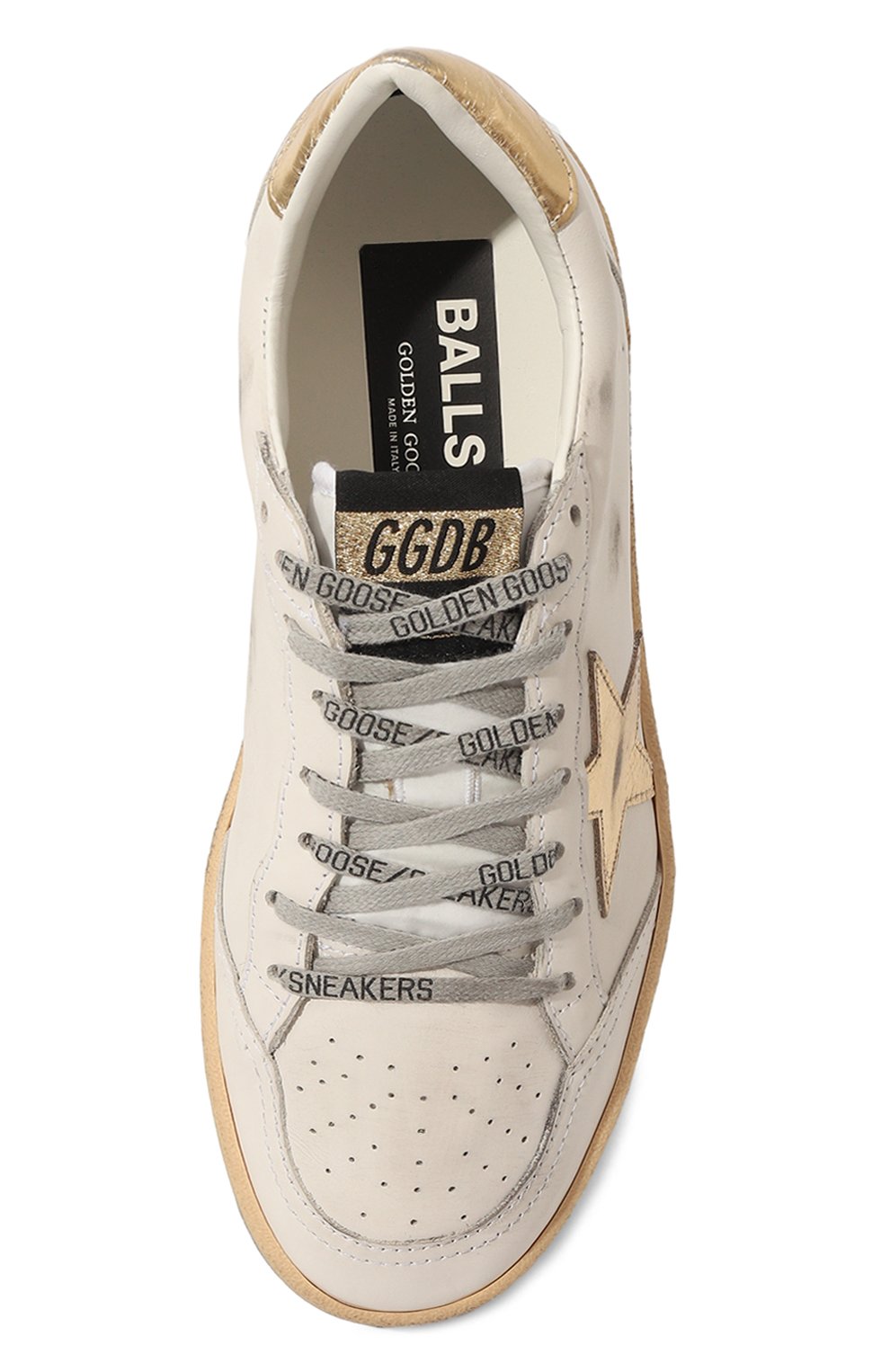 Кожаные кеды ball star GOLDEN GOOSE DELUXE BRAND белого цвета по цене 57950 руб., арт. GWF00117.F000783, фото 6 Кожаные кеды ball star GOLDEN GOOSE DELUXE BRAND, арт. GWF00117.F000783, фото 6