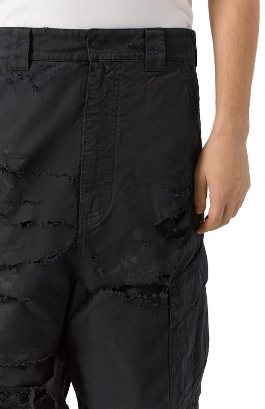 Хлопковые брюки-карго Balenciaga 838816/TSP01 Чёрный  838816/TSP01 Фото 5