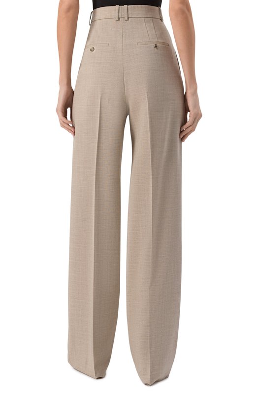 Шерстяные брюки Saint Laurent 824389/Y5K17 Бежевый  824389/Y5K17 Фото 4