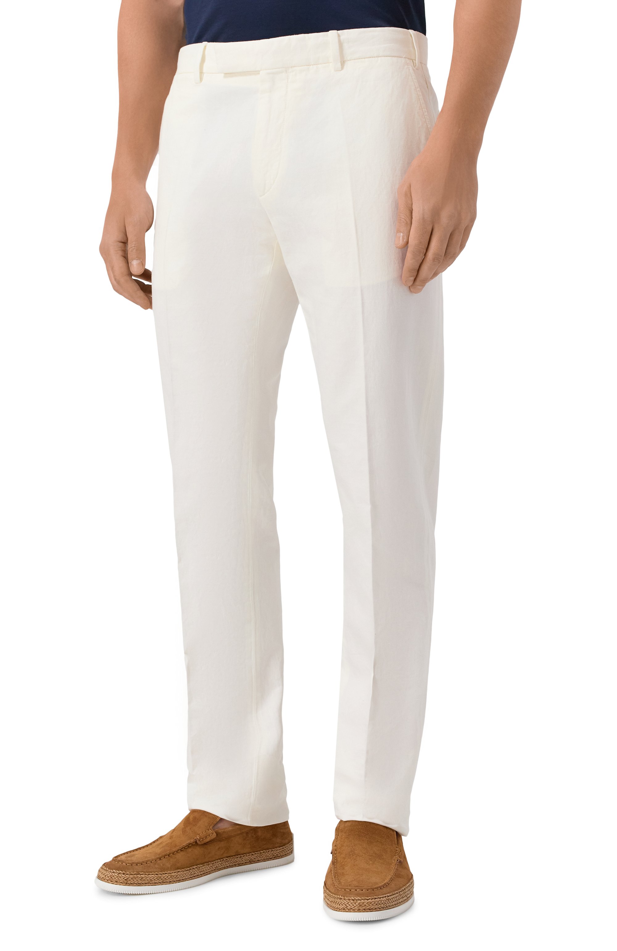 Брюки из хлопка и льна ZEGNA белого цвета по цене 89950 руб., арт. TR10/UBI37A5, фото 3 Брюки из хлопка и льна ZEGNA, арт. TR10/UBI37A5, фото 3