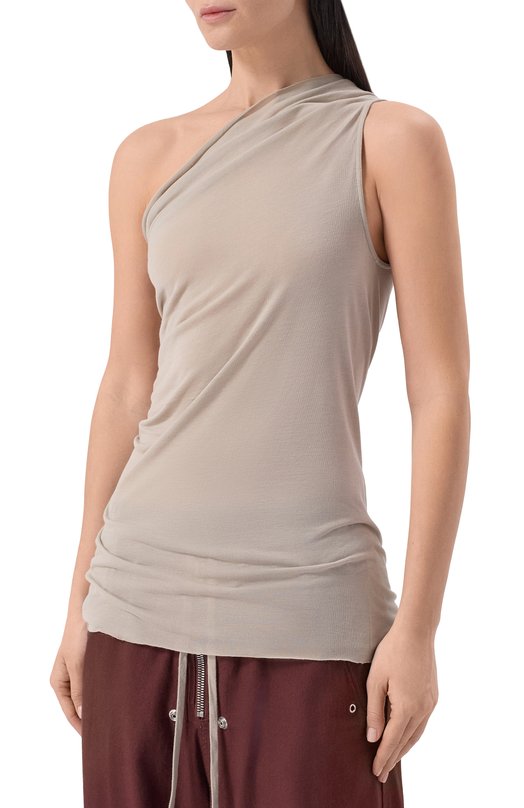 Топ из вискозы и шелка Rick Owens RP01F6138/JS Серый  RP01F6138/JS Фото 3