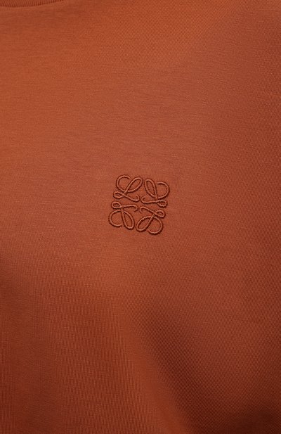 Хлопковая футболка LOEWE коричневого цвета по цене 34900 руб., арт. S359333XC9, фото 5 Хлопковая футболка LOEWE, арт. S359333XC9, фото 5