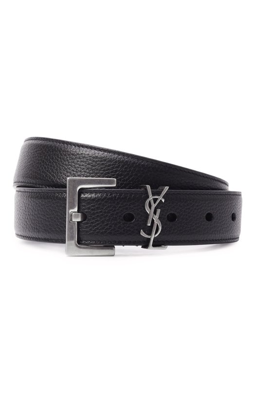 Кожаный ремень Saint Laurent 634440/DTI0E Чёрный 634440/DTI0E